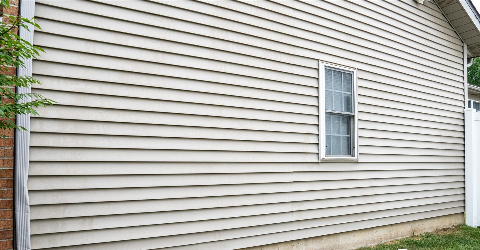 After: Algae streaks removed from siding